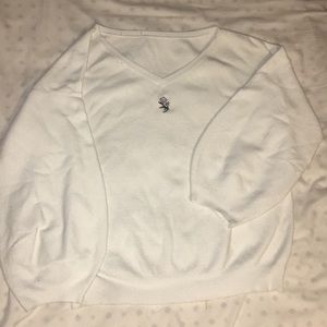 White floral sweater